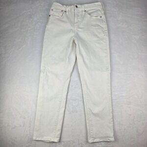 Madewell‎ Jean Women's The Perfect Vintage Jean White Straight Leg Size 25P